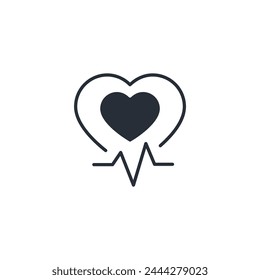 cardiorgam icon. vector.Editable stroke.linear style sign for use web design,logo.Symbol illustration.