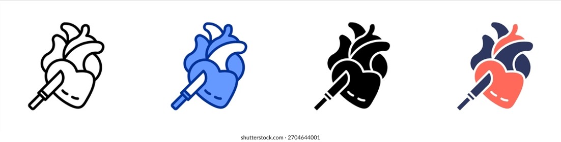 Cardiothoracic Surgeon icon set multiple style collection