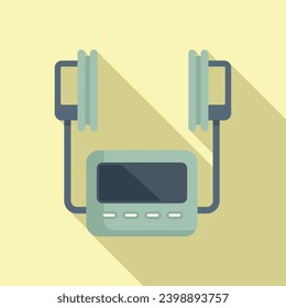 Cardiovascular defibrillator icon flat vector. Patient cardiac attack. Life saving
