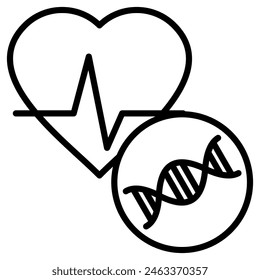 Cardiovascular Genetics icon line vector illustration