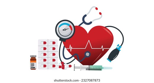Concepto de diagnóstico cardiaco cardiovascular ilustración vectorial