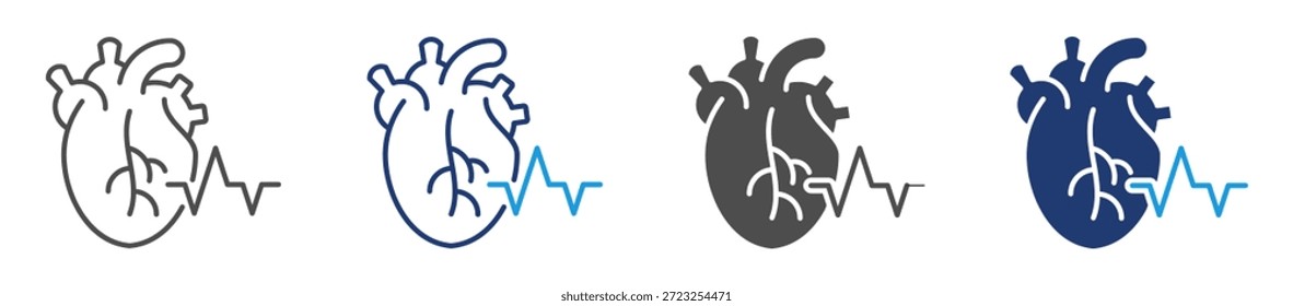 estilo múltiplo de folha de ícone cardiovascular