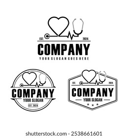 logótipo cardiovascular , logótipo cardiologista vetor