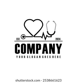 Logo cardiovascular, Vector del logotipo del cardiólogo