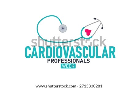Cardiovascular Professionals Week Poster Banner and Background Design Template Featuring Heart Icon, Medical Tools, and Healthcare Symbols Illustration for Cardiology Appreciation and February Health Professional Celebration Theme