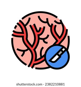 cardiovascular surgery color icon vector. cardiovascular surgery sign. isolated symbol illustration
