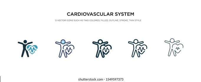 cardiovascular system icon in different style vector illustration. two colored and black cardiovascular system vector icons designed in filled, outline, line and stroke style can be used for web,