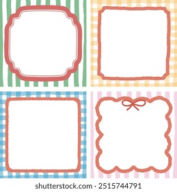 CardNews Frame Notepaper Collection with Crayon Texture