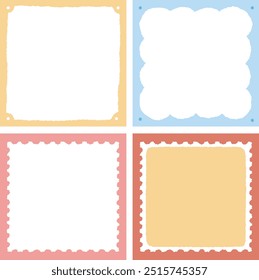 CardNews Frame Notepaper Collection with Crayon Texture