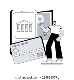 Card-on-File abstract concept vector illustration. Storing cardholder information, payment facilitation, card-on-file transaction, save details, consumer credentials, reward abstract metaphor.