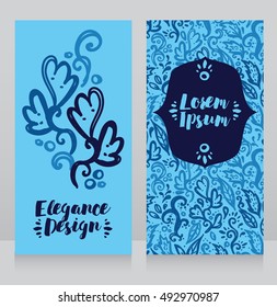 Cards with abstract hand drawn design, vector illustration