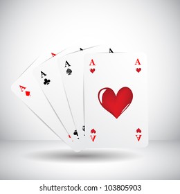 cards background with four aces