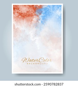 Cards with bright colorful vector watercolor background. Design for your date, postcard, banner.