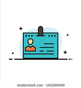Cards, Business, Contacts, Id, Office, People, Phone  Business Flat Line Filled Icon Vector Banner Template