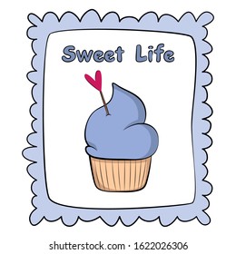 Cards with cakes and decor