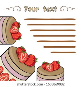 Cards with cakes and decor
