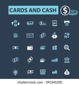 cards and cash icons
