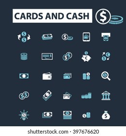 cards and cash icons
