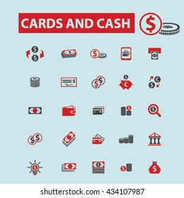 cards and cash icons
