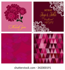 Cards collection in marsala pantone 