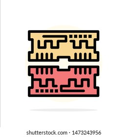 Cards, Component, Computer Abstract Circle Background Flat color Icon