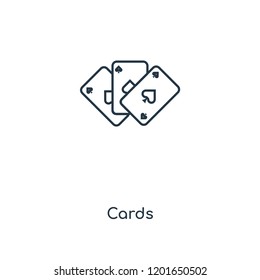 Cards concept line icon. Linear Cards concept outline symbol design. This simple element illustration can be used for web and mobile UI/UX.