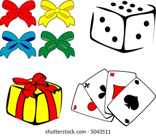 Cards cube bow gift