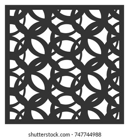 Cards to cut. Vector panels for laser cutting. The ratio 1:1. Cut silhouette with geometric patterns. Used for openwork partitions, panels, printing, laser cutting, stencil.
