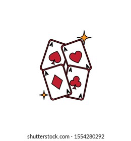 Cards design, Casino las vegas game lucky play win and chance theme Vector illustration