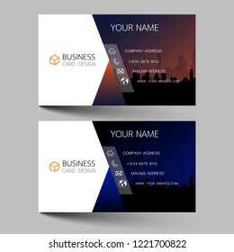 ฺBusiness cards design two color on the gray background. Inspired by building structures. Contact cards for company. Vector illustration EPS10. 