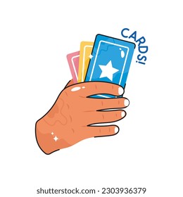 Cards doodle filled vector outline Sticker. EPS 10 file