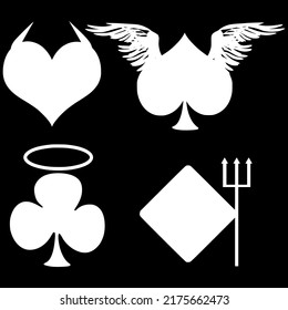 Cards Evil Halo Diamond Angel Poker Stock Vector (Royalty Free ...