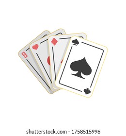 Cards flat style isolated on white. gambling object concept vector for your design work, presentation, website or others.