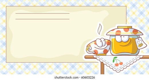 cards for food recipes illustrated funny tea cup and its friends