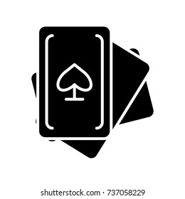 cards game icon, vector illustration, black sign on isolated background
