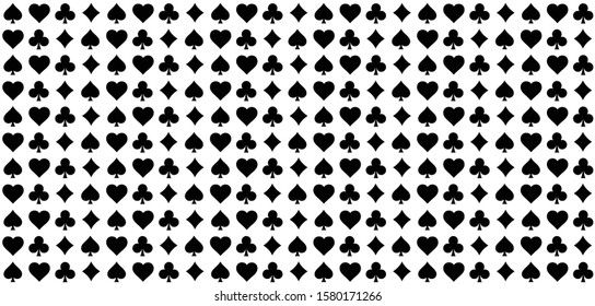 Cards Game Spades Queen King Heart Ace Poker Player Card Game Symbols Spade Jack Oneline Line Pattern Vector Bridge Icons Funny Gambling Play Suit Black Blackjack  Casino Club Gaming Playing Suits