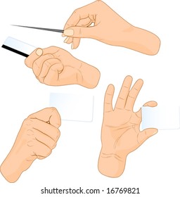 Karten in einer Hand. Vektorillustration.