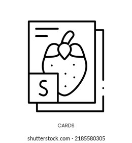icono de tarjetas. Signo de estilo lineal aislado en fondo blanco. Ilustración del vector