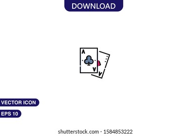 Cards icon in trendy flat style isolated on white background vector illustration