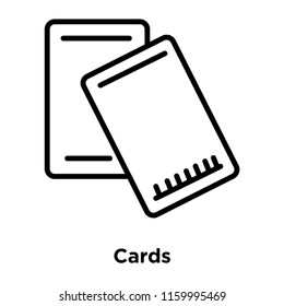 Cards icon vector isolated on white background, Cards transparent sign , line or linear sign, element design in outline style