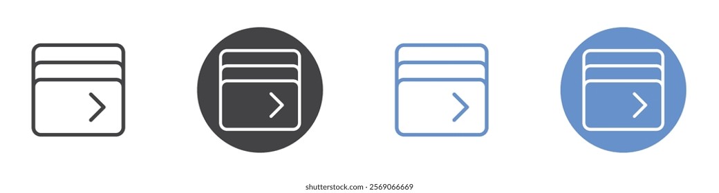Cards icon vector symbol outline sign