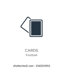Cards icon vector. Trendy flat cards icon from football collection isolated on white background. Vector illustration can be used for web and mobile graphic design, logo, eps10