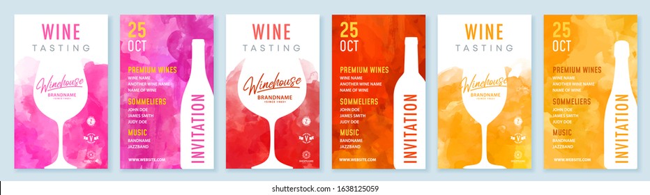 cards invitation wine wine tasting invitation card vector design template with watercolor background useful for any project where a platter of color makes the difference cards invitation wine classic