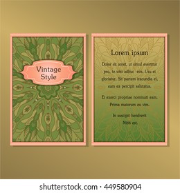 Cards or Invitations collection with Mandala round ornament Vintage decorative design elements for fabric paper print.