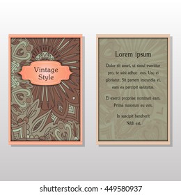 Cards or Invitations collection with Mandala round ornament Vintage decorative design elements for fabric paper print.