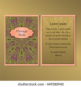 Cards or Invitations collection with Mandala round ornament Vintage decorative design elements for fabric paper print.