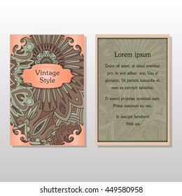 Cards or Invitations collection with Mandala round ornament Vintage decorative design elements for fabric paper print.