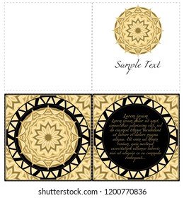 Cards or Invitations set with mandala design . The front and rear side. Vector illustration