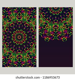 Cards or Invitations set with mandala ornament. Vector illustration. For wedding, bridal, Valentine's day, greeting card invitation.