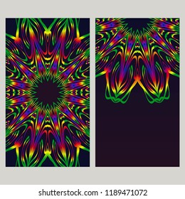 Cards or Invitations set with mandala ornament. Vector illustration. For wedding, bridal, Valentine's day, greeting card invitation.
